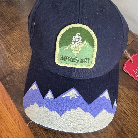 American Needle Navy Blue Cap with Leaf Design - Picture 2 of 4